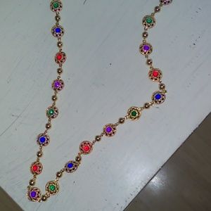 Gold finish jeweltone necklace
